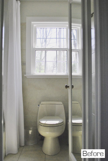 Before of En Suite Bathroom With Toilet Under Window