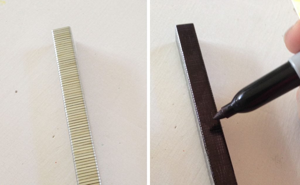 Using Sharpie to color staples black