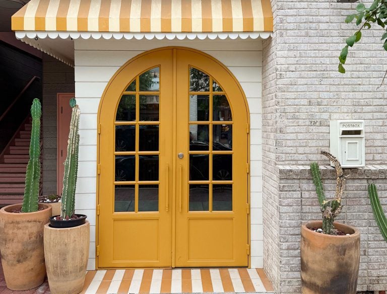 Yellow Door In Bishops Arts District Dallas Texas