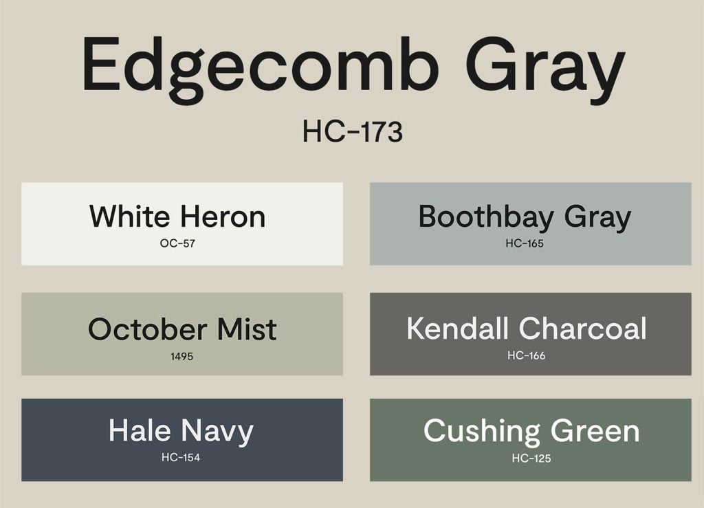 Benjamin Moore Colors That Coordinate With Edgecomb Gray