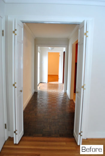 Before Photo Of Hallway With Parquet Floors
