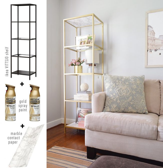 Custom Ikea Glass Display Shelf Using Spraypaint