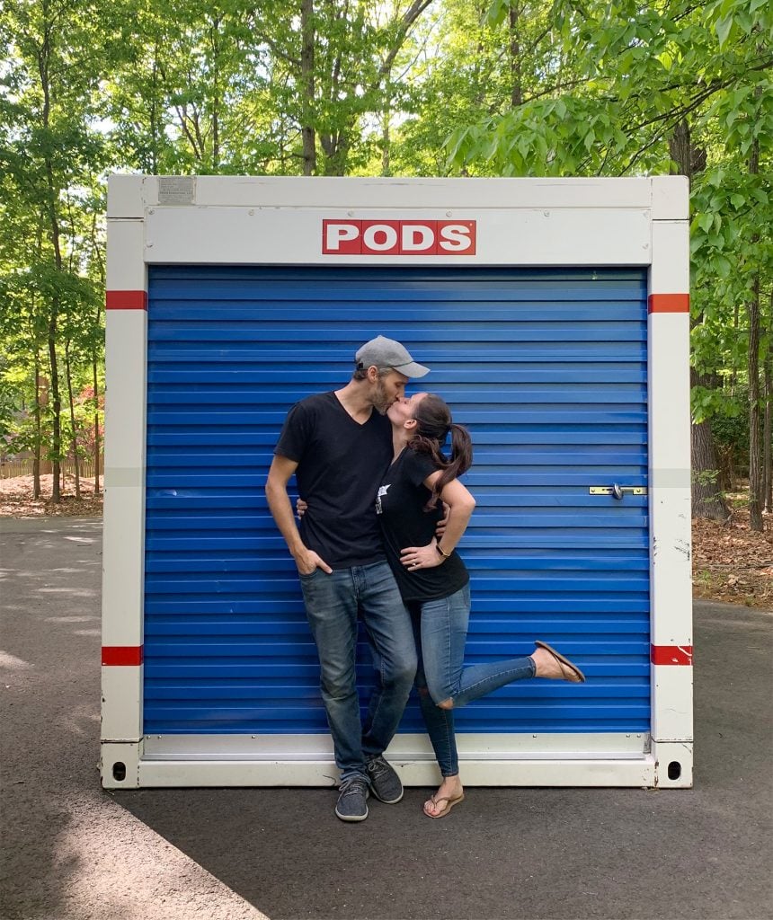 John Kissing Sherry In Front Of Moving PODS Before Leaving For Florida