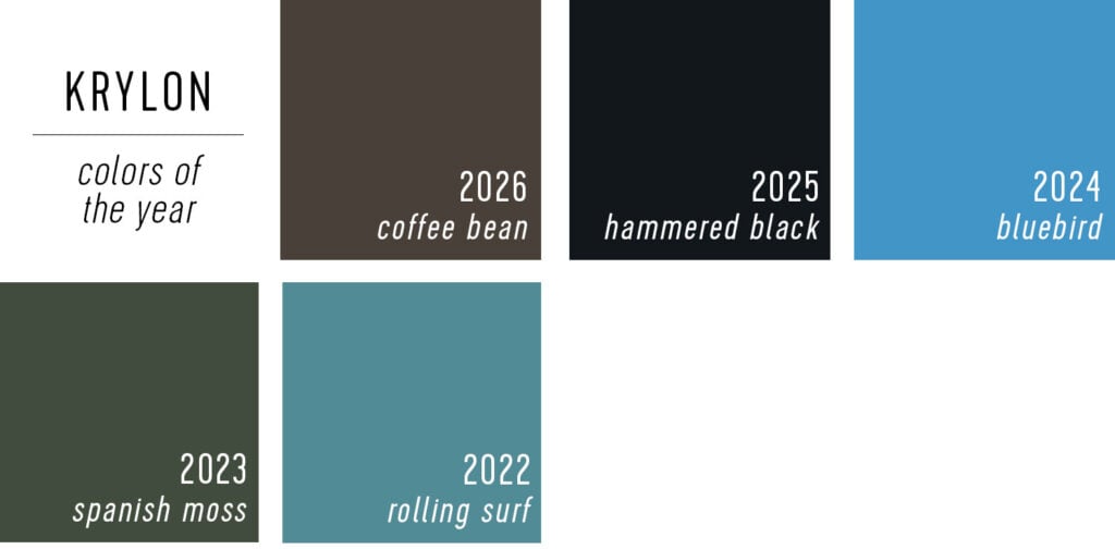 Krylon Color of the Year Selections 2022 Through 2026