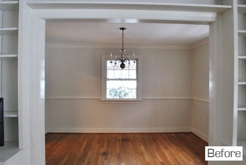 Before Photo Of Empty White Office Space Dining Room In Brick Ranch