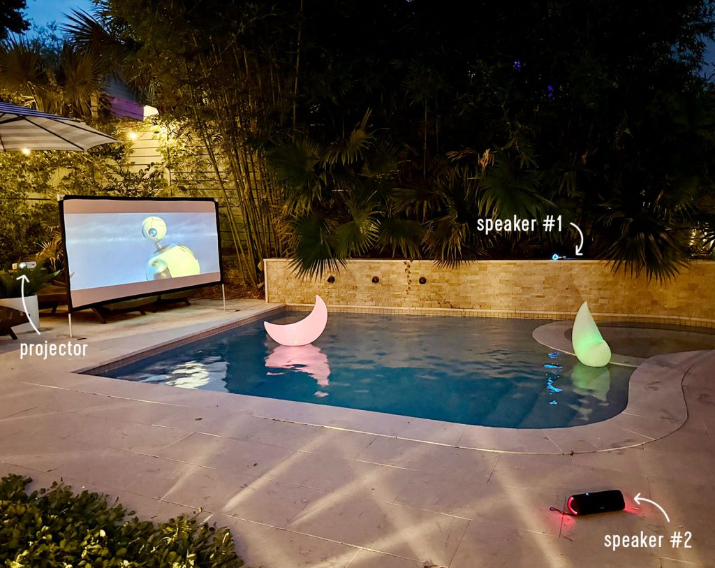 Outdoor Movie Night Bluetooth Speaker Location Set-Up