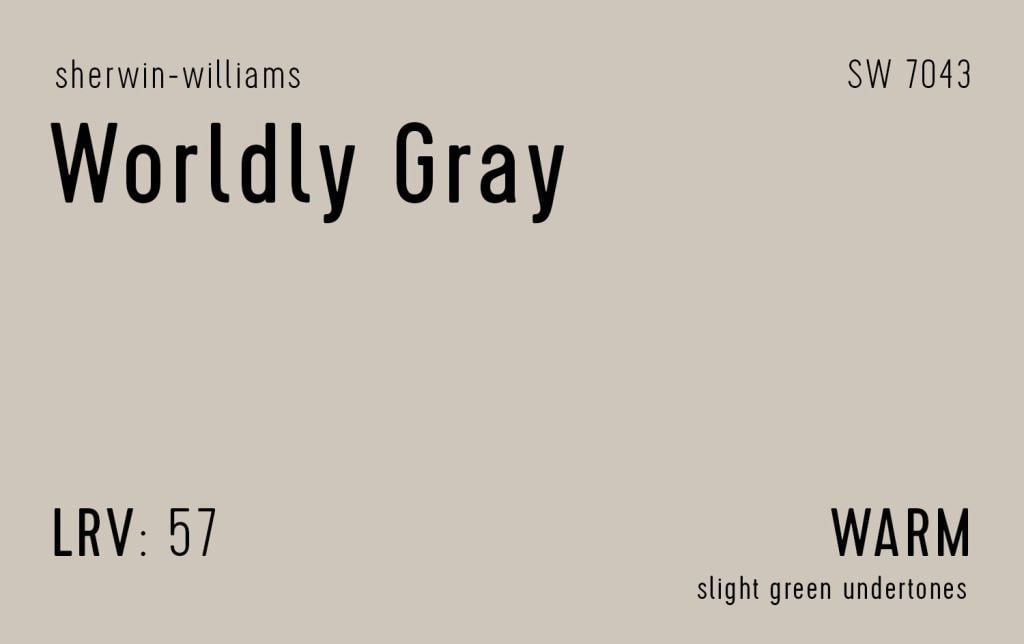 Sherwin-Williams Worldly Gray Information Swatch